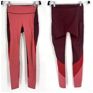 Outdoor Voices Desert Rose Zoom 7/8 Length‎ leggings Small Compression Pockets